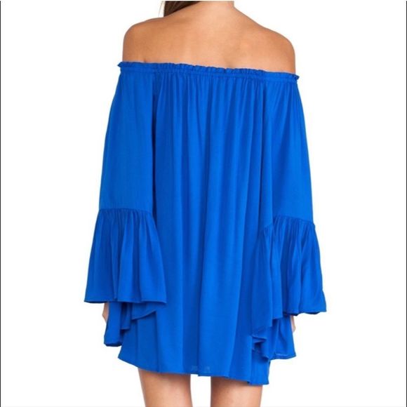 Indah Kamani Ruffle Edge Mini Dress || SZ S || Cobalt Blue - Picture 5 of 17